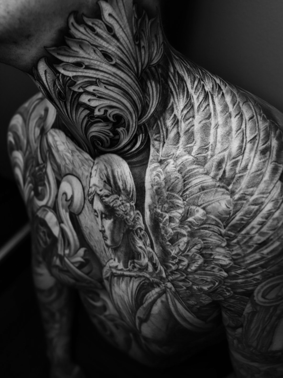Fallen Angel — tattoo by Mads Thill
