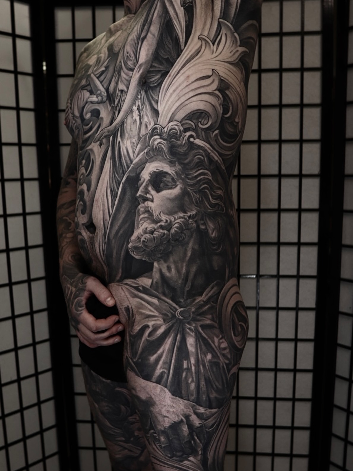 The Statue — tattoo by Mads Thill